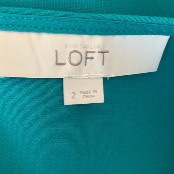 Loft Colorblock Sleeveless Mini Dress Green Black Size 2 Work Casual - Picture 3 of 7